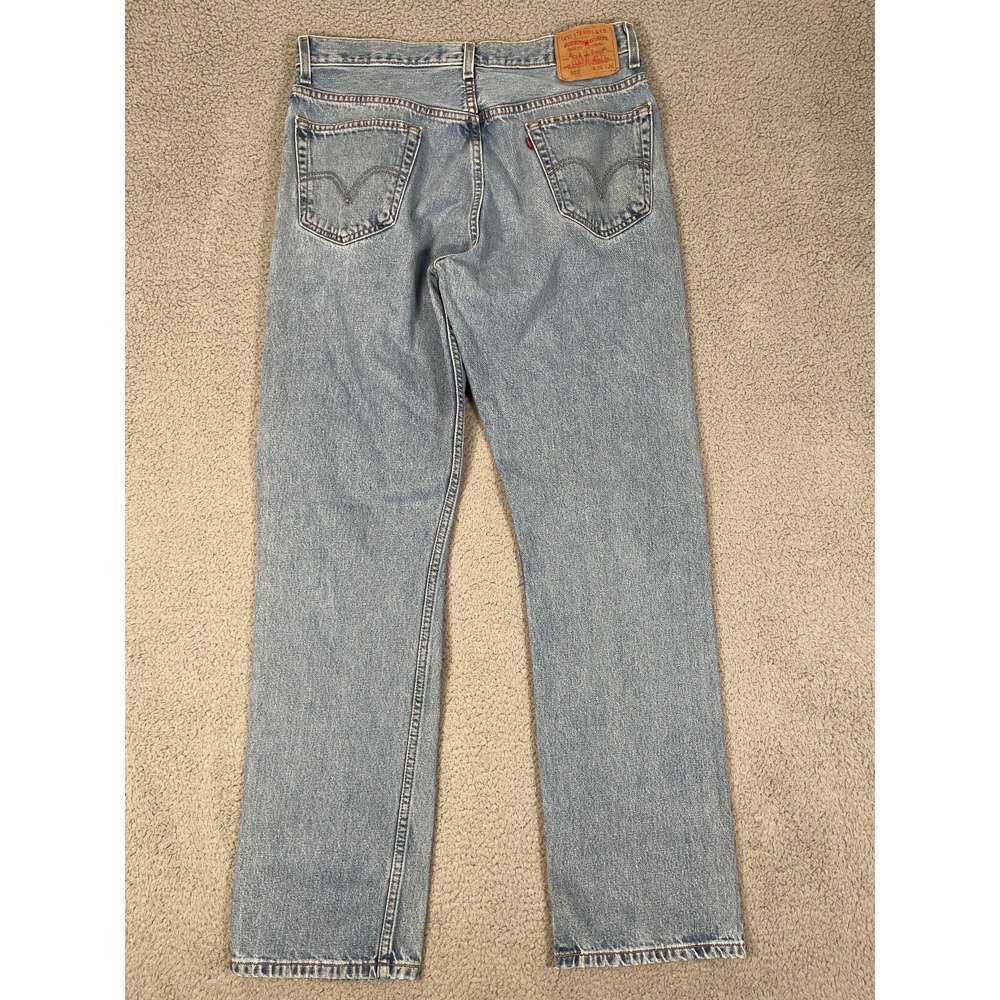 VTG Levis Jeans Mens 34x34 Blue Relaxed Y2K Great Faded Denim Distressed Grunge - Picture 5 of 8